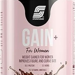 Sparkfusion Gain+ Women Weight Gainer | With Full Power 12 Herbs,Protein & Vitamins | For Improves Figure And Curve Size | Weight + Mass Gainer For Women Chocolate Smoothie flavour 500 gm-21
