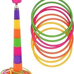 Toyshine 2 in 1 Ring Toss Game | Shape Sorter Color Recognition Aim and Strike Game - Multicolor-17