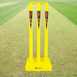 Optimus® Junior Size Plastic Cricket Stump Set (24 Inch) - 3 Stumps, 1 Base & 2 Bails - for 5 Yrs to 12 Yrs Kids Tennis Ball Cricket Match-image-20