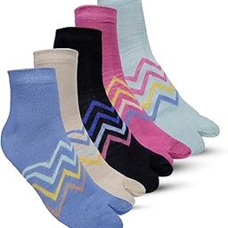 Ankle Socks for Women, Chevron Pattern, 5 Pairs, Multi-Colour-image-70