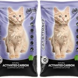 Emily Pets Natural Activated Carbon Clumping Cat Litter, Better Odor Control, Low-Dust, Best Natural Charcoal Litter Easy to Scoop, for Multiple Cats, (10Kg Total) (2 Packs of 5kg)-2