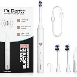Pro Series Electric Toothbrush – Pearl White | 4 Cleaning Modes | 30-Day Battery | Type-C Charging | 1-Year Warranty | Teeth Stain Remover | 31,000 VPM | Built-in Tongue Cleaner-1
