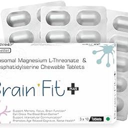 Brain i Fit +Plus Candy Liposomal Magnesium L threonate 1g, Phosphatidylserine | Calm Anxiety, Focus Supplement | Magnesium tablets | Support Cognitive Function, Memory, Sleep & Brain booster -30 Chewable Sugar Free Tablets-image-18
