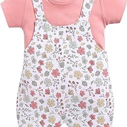 baby go BabyGo Baby Half Sleeve Dungarees 100% Cotton DUNGAREES for New Born Baby Girls|Daily Suits for Baby Girls| 6X12M|TEAL|Onesies| Infant Clothes | Pack of 1-picture-41