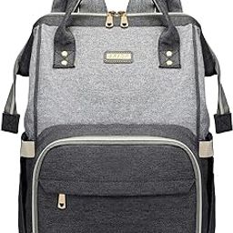 Diaper Bag Backpack, GAIVP Multifunction Travel Back Pack Maternity Baby Changing Bags, Black-Grey-image-33