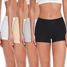 Women's Boyshorts Panties Cotton Boxer Briefs for Ladies | Seamless Smooth Underwear Shorts with Cotton Crotch-Pack of 4-image-18
