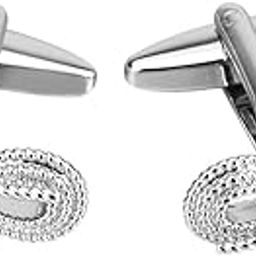 CALANDIS™ Luxury polish bow cufflinks men's shiny wedding cufflinks cuff nails silver | Mens Jewelry-image-11