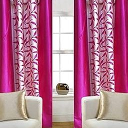 Blexos Long Door Curtains 9 Feet Long | Yarn Polyester Curtains | Premium Screens for Home Office | Prada for Living Room Bedroom | (Pink, 1pc)-image-32