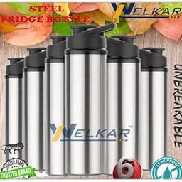 Stainless Steel Water Bottle 950 ml Each Set of 6 Silver | Gym Bottle | Home | Kitchen | Hiking | Treking Bottle | Travel Bottle (P|Design - 962for Home 3689 Kitchen-image-91