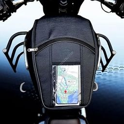 Sahara Seats Compatible with Meteor 350 Fireball/Stellar/Supernova Tank Cover (Black) (Mobile Tank Cover) - Faux Leather-24