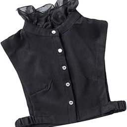 Womens Detachable Fake Collar Half Shirt Blouse False Faux Collar Tie Black | Other Womens Accessories-image-59