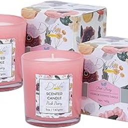 D'Velas™ Scented Jar Candle 5oz Pack of 2 - Pink Peony | Long Burn Up to 26 Hours | Smokeless and Clean Burn | Home Décor, Gifting & Occasions | Rich Color | Calming & Elegant Ambience-picture-19