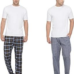 Men cotton pyjama casual wear, Night Wear men Pajama – Red and Brown Combo Pack-image-14