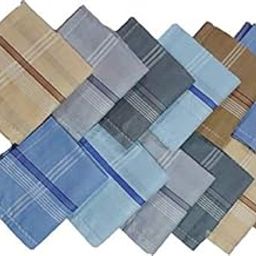 100% Cotton Premium Collection Handkerchiefs Hanky For Men - Pack of 12 - Multi Color XL-image-15