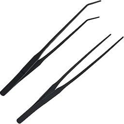 2 Pcs Aquarium Aquascaping Tools for Fish Tank Stainless Steel Pointed & Curved Tweezers Set 27cm/10.6 inches Tweezers for Aquarium Planted Aquarium Accessories, Weather Resistant-image-29