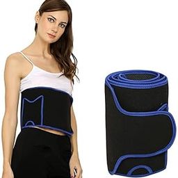 Da Herbs Slim Belt (Black & Blue) Weight Loss Hot Slimming Belt for Men, Women Belly Sweat Slim Belt Neoprene Fat Burning Sauna Waist Trainer Healthy Sweat, Weight Loss, Lower Back Posture Free Size-image-75