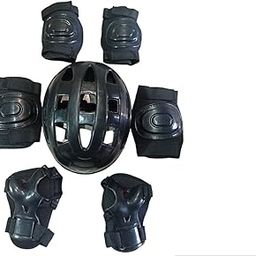 SPO ZONE Protective Set Guard Protection kit for Skating, Cycling & Skateboarding for Kids Age 7-15 Years with Knee, Elbow and Wrist Guards (Black) (Medium)-17