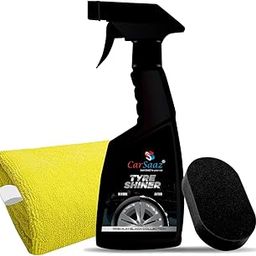 CAR SAAZ Tyre Shiner Polish for Instant Shine with Microfiber Cloth | Prevents Fading and Cracking of Tyres | Non-Greasy Tyre Siner Polish Spray 380ml (Pack of 2)-image-19