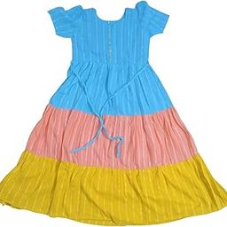 Yath Attire Premium Cotton Feeding Maxi for Women | Stylish 3-Tier Maternity Maxi with Invisible Zippers & Back Tie-image-21