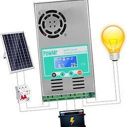 YARNOW RV household solar panel controller 24v solar regulator Charge solar panels controller 60a Regulator Aluminum shell car Control System Solar Charge Controller-24