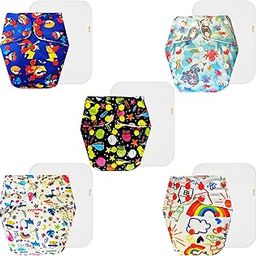 Dumbledo Premium Cloth Diaper with Cotton Insert (Pack of 5) | Snug Fit | Leakproof | Adjustable Snaps | Trusted by Moms | 3 Months – 3 Years | Unisex Baby-image-47