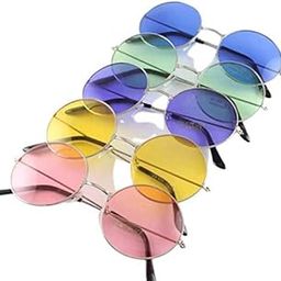 UV Protection Round Sunglasses for men and women (Free Size) (Yellow, Green, Pink, Violet, Blue)-image-24