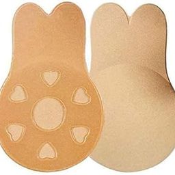 Invisible Silicone Push Up Bra Tape Lift Up Backless Self Adhesive Strapless Sticky Bra Rabbit Shape Breast Lifting Reusable Beige-image-79