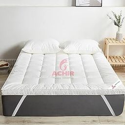 ACHIR 2500 GSM Microfiber Finest Imported Super Soft Mattress Topper/Padding Double Bed, 72"x72" (White, 6 ft x 6ft)-image-47