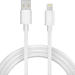 Sounce USB To Lightning 3A 66W Fast Charging Nylon Braided Cable, Up to 480 Mbps Data Transfer & Sync Cord Compatible with iPhone 14, 13, 12, 11, X, 8, 7, 6, 5, iPad Air, Pro, Mini 1.5 Meter - White-image-8