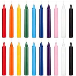 LAKSH Collection – Set of 20 Spell & Chime Candles – Premium Mini Taper Candles for Rituals, Prayer, Birthdays, Meditation, Altar, Spells, Chime Candles - 4 Inch Tall, Unscented (Multicolor)-6