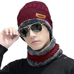 Aenon Fashion is my passion Sports Winters Cap & Muffler for Men & Women| Beanie Cap| 1 Set|-image-19