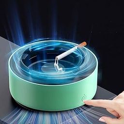 Toriox Smokeless Ashtray 2 in 1 Air Purifier With Filter - Smart Self Extinguishing Ashtray for Cigarettes, Home, Indoor, Car, Office (Green)-image-87