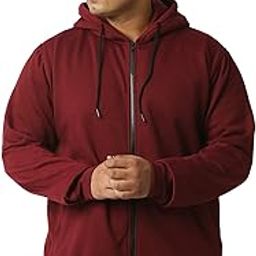 Men's Plus Size Fleece Zipper Hoodie Jacket-image-73