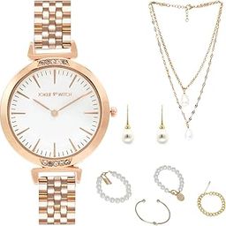 Gleaming Pearl Love Stack Womens Watch Gift Sets-picture-11