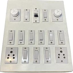SRN ENTERPRISE Electric Extension Board with Cable – Surge Protector for Home | Office, Durable, Safe | Stylish Wooden Power Supply for Office (11 Switches, 2 Sockets, 2 DP, 2 Regulator,1 Indicator)-2