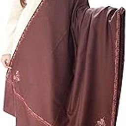 Women's Wool Shawl With Border Embroidery (Mepi102-Parent_Pink_40 X80 Inches)-image-43