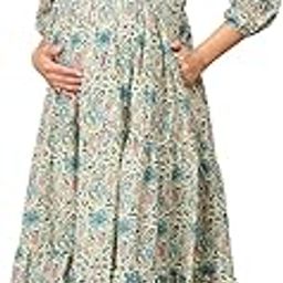 Maternity and Nursing Dress | Zipper| Pre and Post Pregnancy | Comfortable | Causal Maxi Kurti Dress-image-28