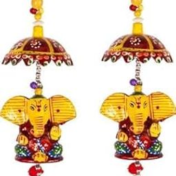 Ganesha Wall hangings, for Ganesh festiwal decore, Ganesha Pooja, Ganesha Wall decore, Wind Chimes, Pair of 1-image-59
