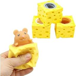 Velotia Mouse in Cheese Squeeze Pop Toy - Set of 3 Squishy Fun Mouse Toys - Stress Relief & Birthday Return Gifts-9