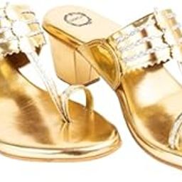 Kolhapuri Chappal for Women | Smooth & Comfortable Flip Flops | Stylish Faux Leather Kolhapuri Chappal | Traditional Indian Footwear for Women |Golden, Size - 8-image-67
