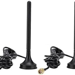 NISTECH 6dbi SMA Male High-Gain Sucker Antenna (Pack of 2) / 3G/4G GSM Full-Band Omni-Directional Sucker Antenna | 700-2700MHz with Magnetic Base (2M Cable)-25