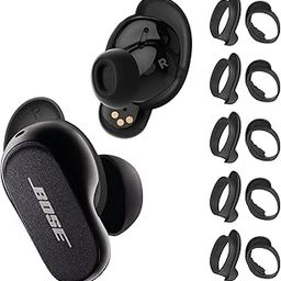 [5 Pairs] Ear Tips Covers for Bose QuietComfort Earbuds II, WOFRO Anti Slip Silicone Sport Ear Tips Anti Scratches Accessories Compatiable with New Bose QuietComfort Earbuds 2 (5-Black)-image-82