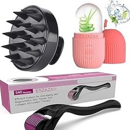 ESZAZX® 3-in-1 Derma Roller, Face Ice Roller & Scalp Massager Set – Microneedling Tool for Skin Rejuvenation, Puffiness Relief & Hair Growth Stimulation-42
