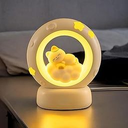 Decodaz Cat Moon Night Light for Bedroom Dim Light with 3 Brightness Modes Study Table Lamp for Living Room Decoration Bed Lamps for Bedroom Side Table Birthday Gifts Night Lamp for Kids-15