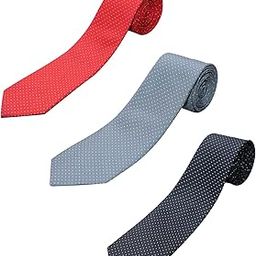 Men's/Boys NECKTIE Micro Fibre Polka Print Combo of 3 (Red, Grey and Black) Dotted-picture-31