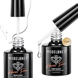 modelones Hema-Free Gel Top Coat, 1 Pcs from BELLE GAGA Clear Glossy Gel Top Coat No Wipe Long Lasting for Gel Polish, Acrylic Nails Soak Off Nail Lamp Nail Art Home Salon Manicure (Top Coat, 10ml)-10