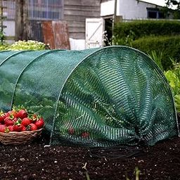 Nasmodo 320Lx64Wx45H Cm Garden Net for Plants Barrier Netting for Garden Green Shade for Sun Protection Tunnel for Portable Greenhouse Row Cover for Plant ProtectionTerrace Gardening-image-49
