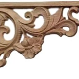 Bnf® 2 Pieces Wood Carved Appliques Corner Onlay Wood Applique for Frame Bed Door 20x12x1cm|Home & Garden-image-26