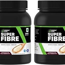 Green Sun Super Fibre |Pack of 2 | Dietary Fibre Powder | 6 in 1 Fibre Supplement Blend| Flax, Fennel, Fenugreek, Sorghum, Psyllium (Isabgol), Guargum | Fiber Combo-15