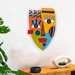 Tribal African Warrior Mask – 11" Hand-Painted Wooden Wall Decor for Living Room & Bedroom | Decorative Wall Hanging for Home-image-88